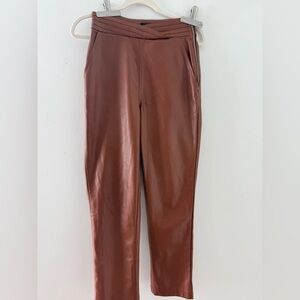7 For All Mankind Chestnut Brown Faux Leather Pants